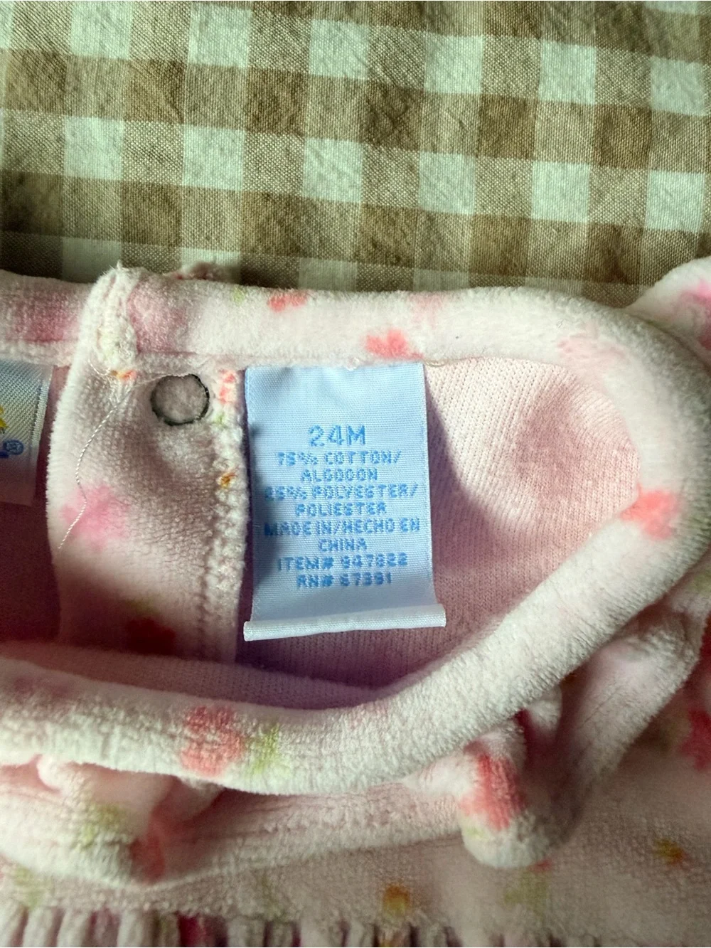 Vintage Baby Pink Floral One-Piece for toddlers